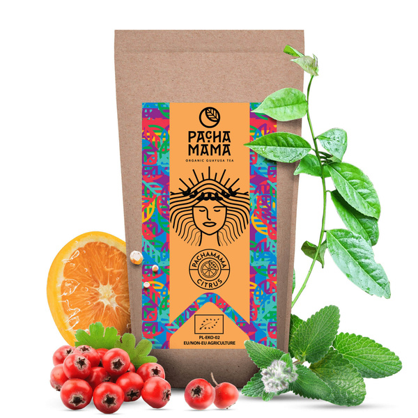 Set de Guayusa Pachamama Citrus 100g + Calabaza + Bombilla