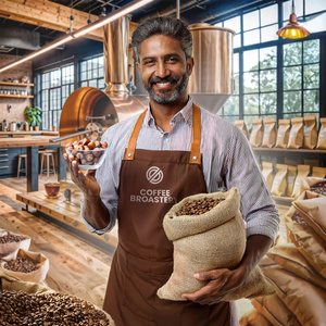 Bro Coffee Roastery - Café arábica en grano India Karnataka Premium 1 kg