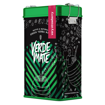 Yerbera – Lata metálica + Verde Mate Green Very Strawberry 0,5 kg