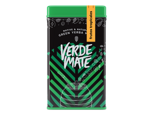 Yerbera – Lata metálica + Verde Mate Green Frutos Tropicales 0,5 kg