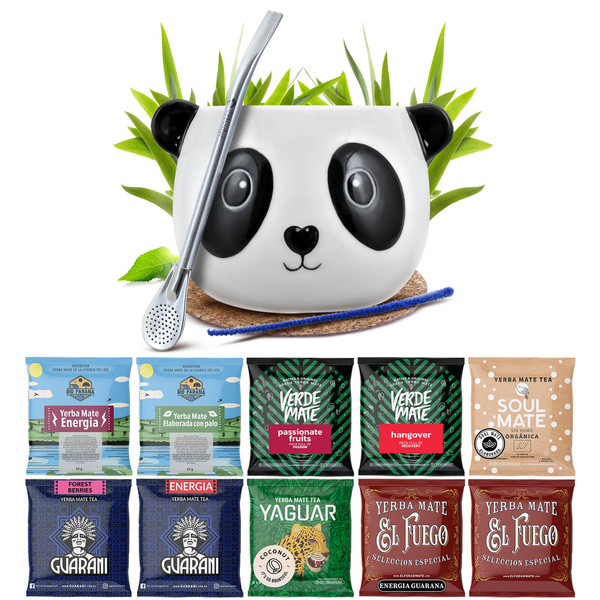 Yerba Mate 10x50g 500g set de muestras + accesorios