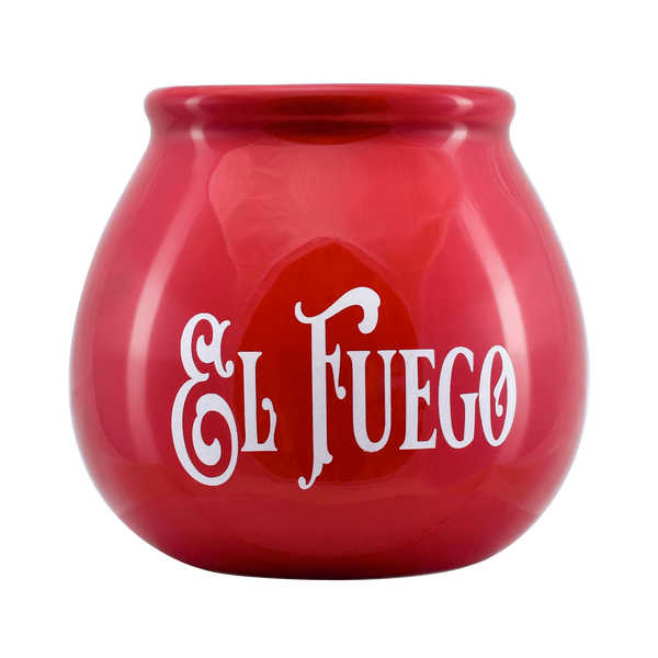 El Fuego juego yerba mate cerámica calabaza bombilla