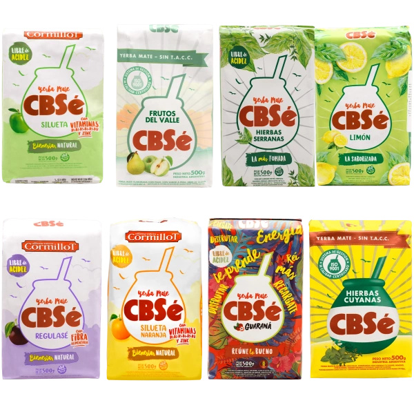 Yerba Mate 8xCBSE varios sabores - guaraná, fruta