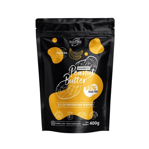 Nustino – Mantequilla de cacahuete en polvo – Banana (sin azúcar añadido) 400 g