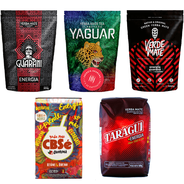 Gran Set de Yerba Mate 5 x 500 g - varias marcas