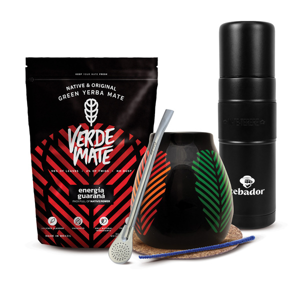 Set de Yerba Mate Verde Mate 400g 0,4kg Yerbomos XL + Calabaza + Bombilla
