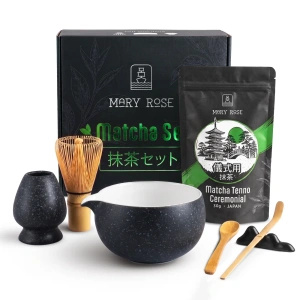Set de regalo: matcha ceremonial japonés + matchawan + accesorios de bambú