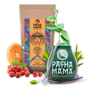 Set de Guayusa Pachamama Citrus 100g + Calabaza + Bombilla