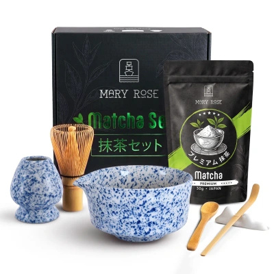 Set de regalo: matcha japonés premium + matchawan + accesorios de bambú