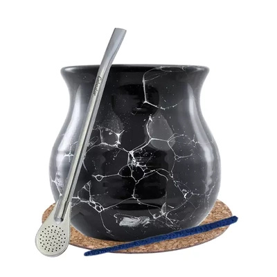 Yerba Mate Matero Set Calabaza Bombilla 19cm
