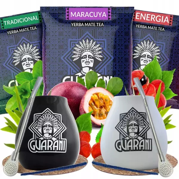Set de Yerba Mate para dos 3x50g 150g 2x Calabaza + 2x Bombilla