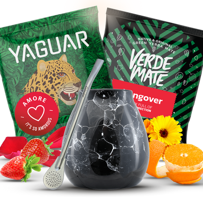 Set de Accesorios Yerba Mate Verde Matero Bombilla