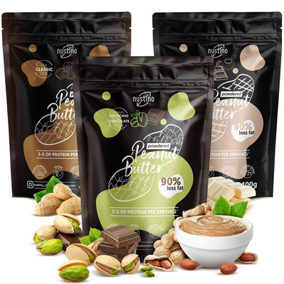Set de crema de cacahuete en polvo Nustino: sabores variados 3x400g