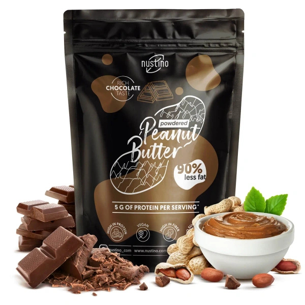 Nustino – Mantequilla de cacahuete en polvo – Chocolate (sin azúcar añadido) 400 g