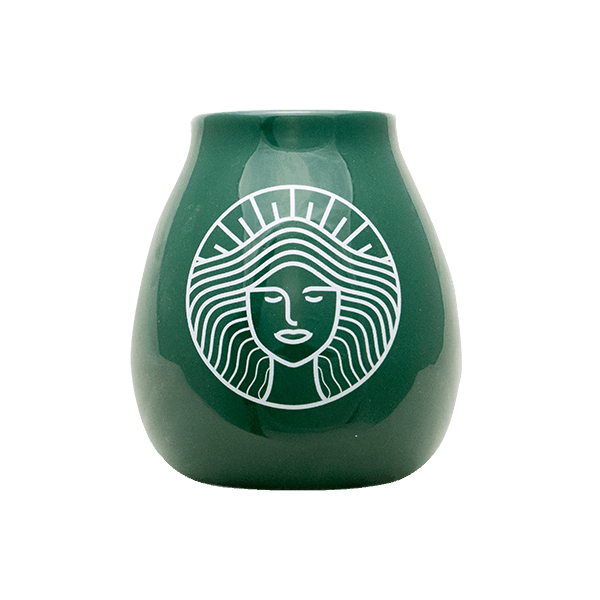Mate de cerámica con logo Pachamama (verde) 350 ml