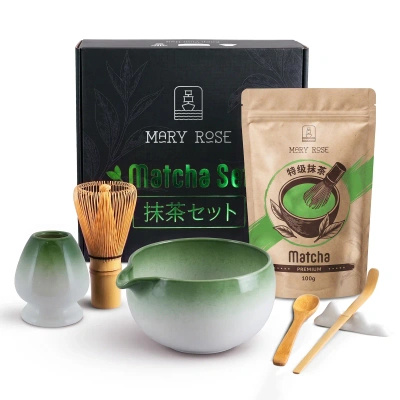 Set de regalo: matcha premium + matchawan + accesorios de bambú