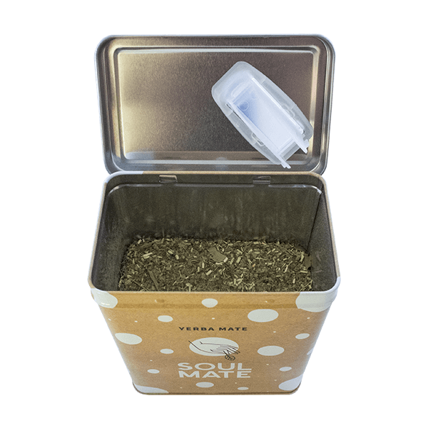 Yerbera – Lata metálica + Soul Mate Orgánica Guayusa 0,5 kg