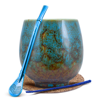 Set de accesorios para yerba mate: Calabaza + Bombilla