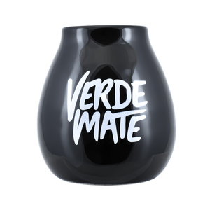 Mate de cerámica con logo Verde Mate (negro) 350 ml