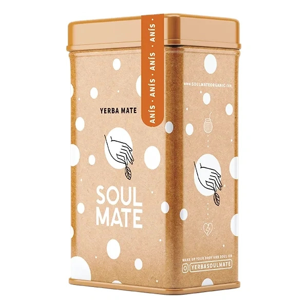 Yerbera – Lata metálica + Soul Mate Orgánica Anís 0,5 kg