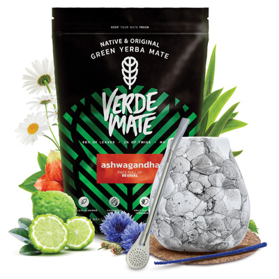 Set de Yerba Mate Verde Mate 500g 0,5kg Calabaza + Bombilla