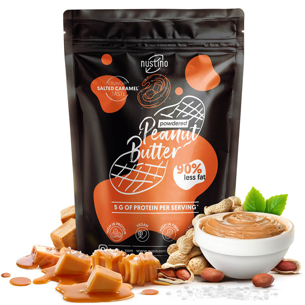 Set de mantequilla de cacahuete en polvo Nustino: Raspberry + Salted Caramel + Matcha 3x400g