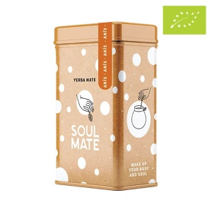 Yerbera – Lata metálica + Soul Mate Orgánica Anís 0,5 kg