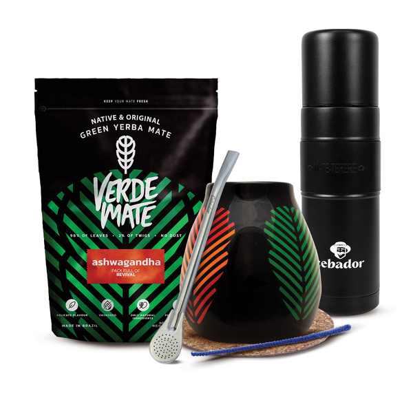 Set de Yerba Mate Verde Mate 500g 0,5kg Yerbomos XL + Calabaza + Bombilla
