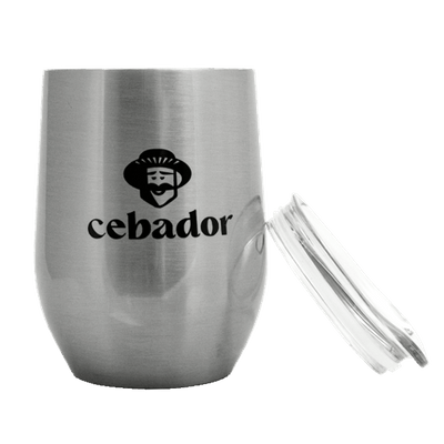 TermoLid – mate térmico para yerba mate con tapa – Cebador (plateado) – 350 ml