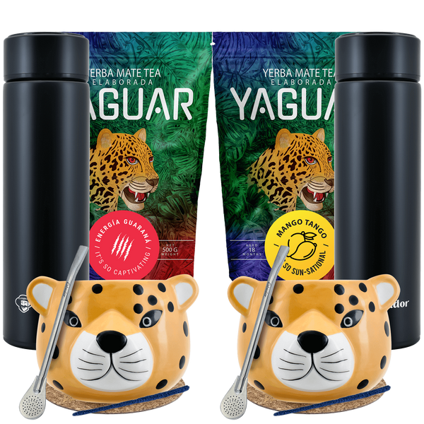 Yerba Mate Yaguar Termo Set para Dos 1000g