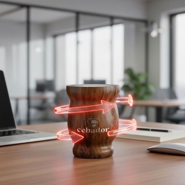 TermoMate Cebador – vaso térmico para yerba mate – 190 ml (color madera)