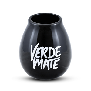 Mate de cerámica con logo Verde Mate (negro) 350 ml