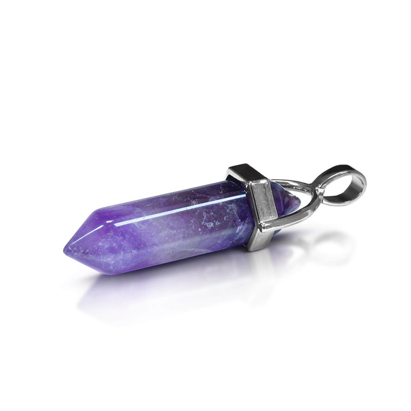 Colgante con amatista en bolsa + cadena