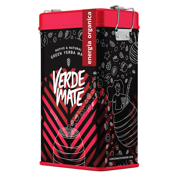 Yerbera – Lata metálica + Verde Mate Green Energia Organica 0,5 kg