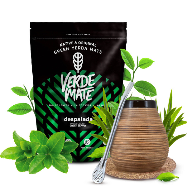 Set de Yerba Mate Verde Mate 400g 0,4kg Calabaza + Bombilla