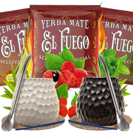 Yerba Mate Set calabaza + bombilla para dos