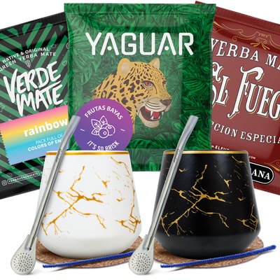 Set de Yerba Mate para dos: muestras 3×50g 2x Calabaza + 2x Bombilla