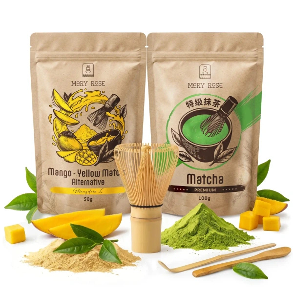 Set para Matcha Latte colorido: Matcha + Yellow Matcha + accesorios