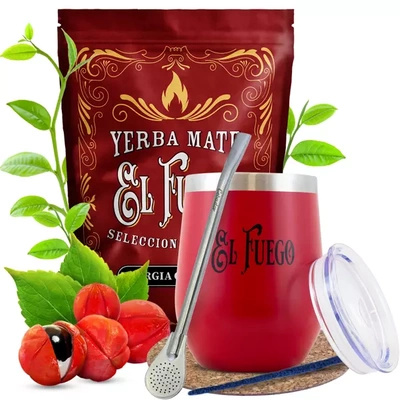 Set de Yerba Mate El Fuego Energia Guarana 0,5kg