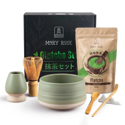 Set de regalo: matcha + matchawan + accesorios de bambú