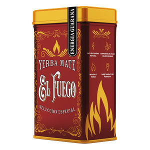 Yerbera – Lata metálica + El Fuego Energia Guarana 0,5 kg