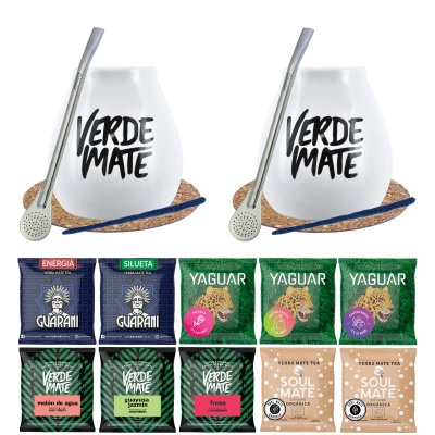 Yerba Mate Green Set 10x50g Calabaza x2 500g
