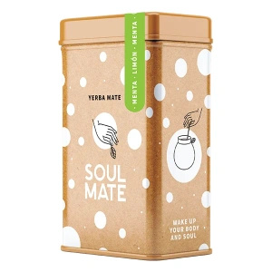 Yerbera – Lata metálica + Soul Mate Orgánica Menta Limon 0,5 kg