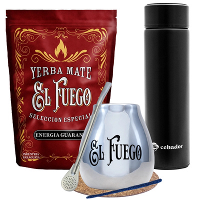 Yerba Mate El Fuego Energia 500g Termo Set