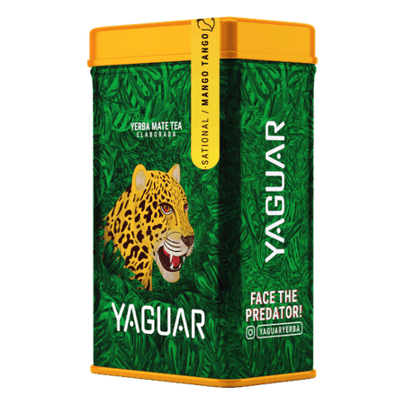 Yerbera – Lata con Yerba Mate Yaguar Mango Tango 0,5 kg 