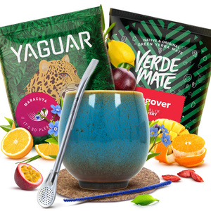 Juego de Yerba Mate 2x50g Calabaza + Bombilla