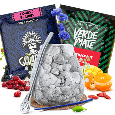 Juego de Yerba Mate 2x50g Calabaza + Bombilla