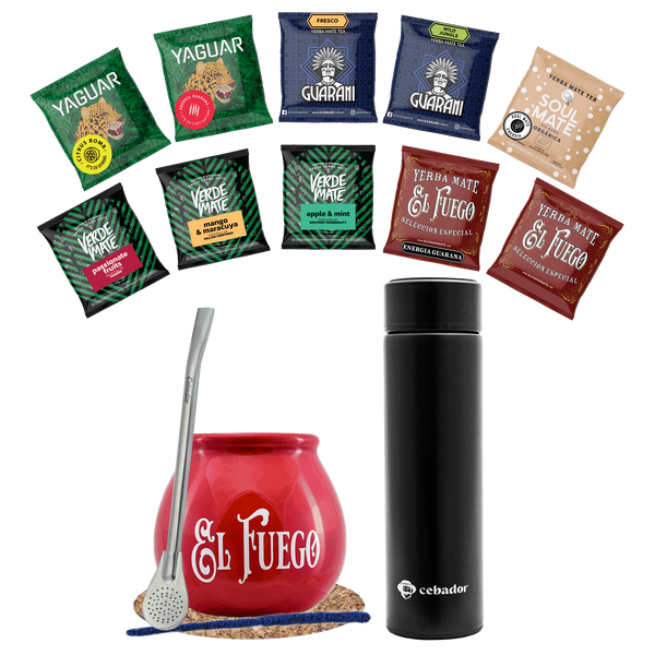 Juego de Yerba Mate 500g calabaza 10x50g termo