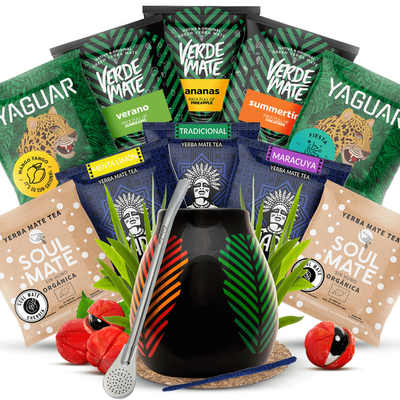 Set de Yerba Mate 10x50g Calabaza + Bombilla
