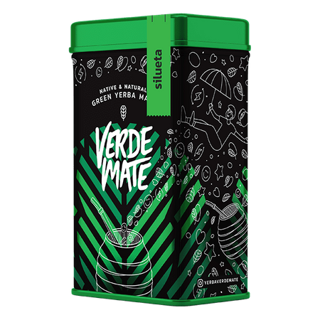 Yerbera – Lata metálica + Verde Mate Green Silueta 0,5 kg
